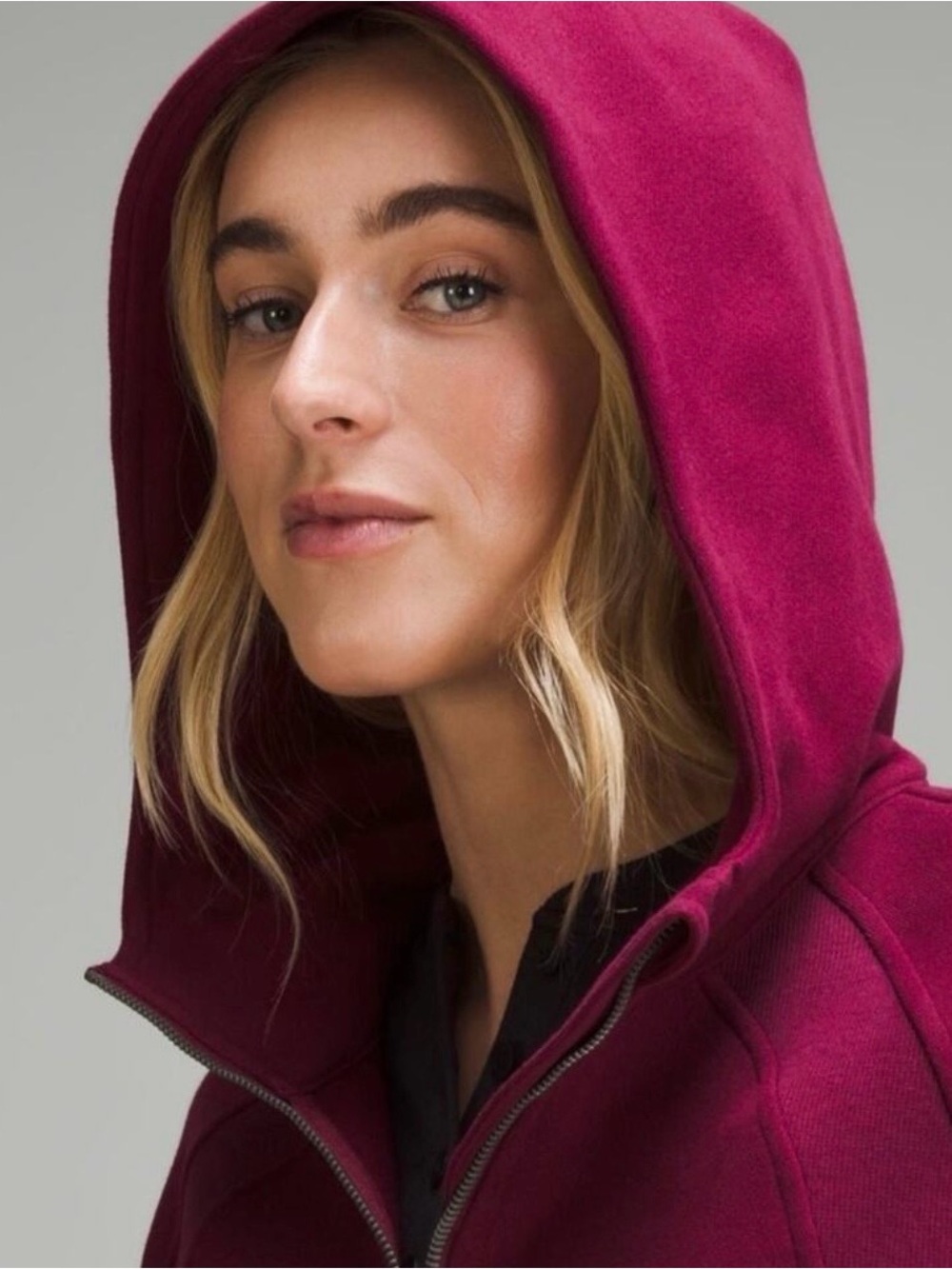 *New Lululemon Scuba full zip cropped hoodie sz M/L in Raspberry - Picture 4 of 13